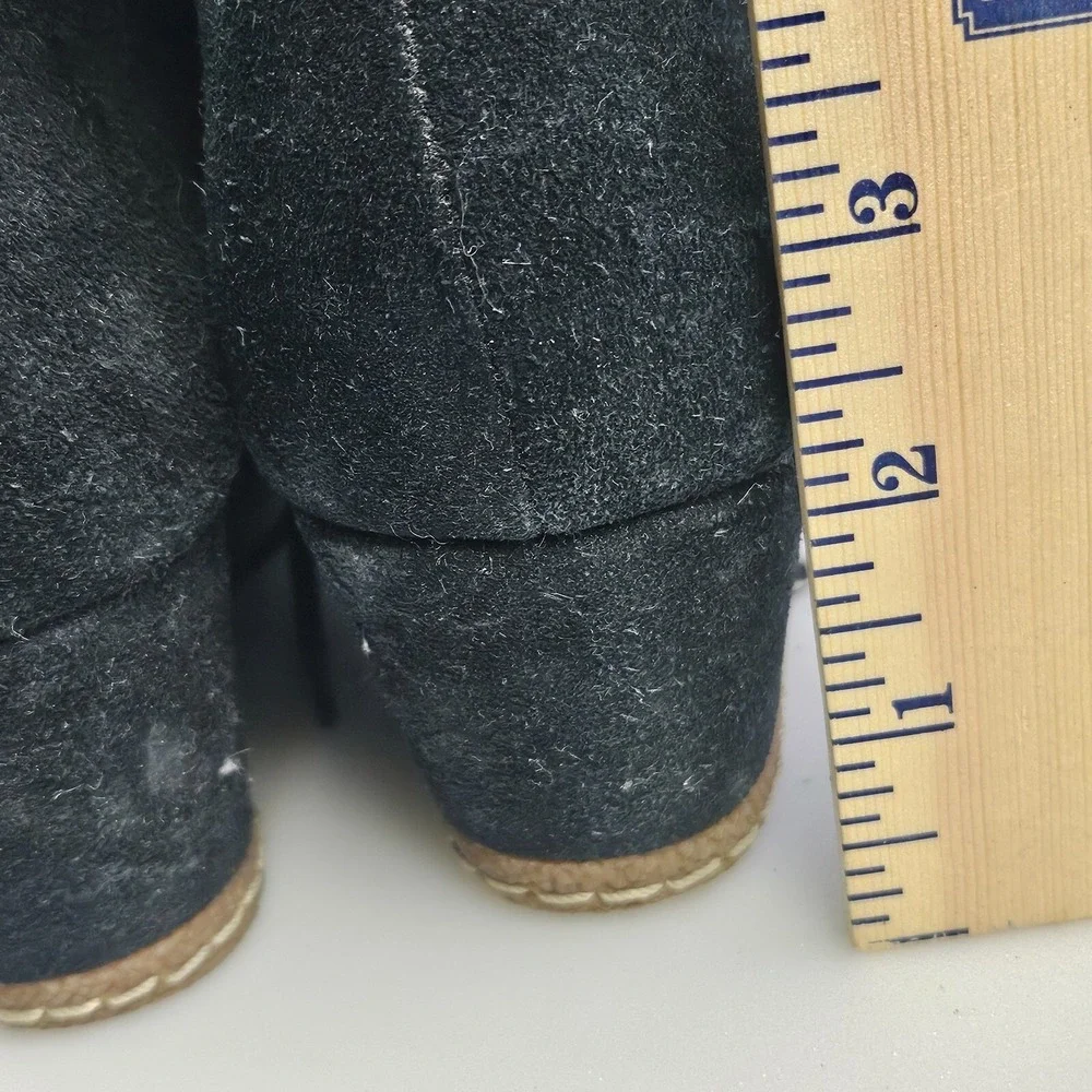 Franco Sarto Acquire Ankle Bootie Boots Womens‎ Size 8.5M Black Leather Lace Up